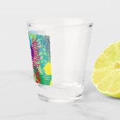 Achtergrond kleurrijke bloemen shot glas (Rechts)