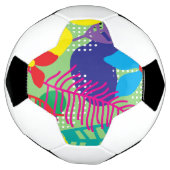 Achtergrond kleurrijke bloemen voetbal (Gedraaid)