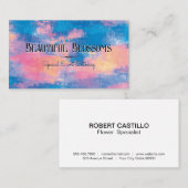Achtergrond kleurrijke Waterverf Visitekaartje (Voorkant / Achterkant)