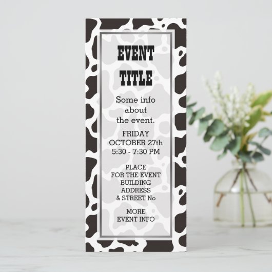 achtergrond koe patroon kaart (Staand voorkant)