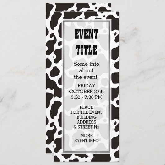 achtergrond koe patroon kaart (Voorkant / Achterkant)