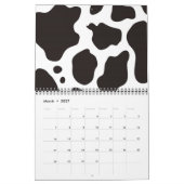 achtergrond koe patroon kalender (Mar 2027)