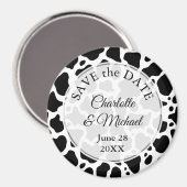 Achtergrond koe Patroon opslaan Datum Magneet (Voorkant / Achterkant)