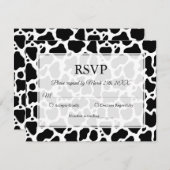 Achtergrond koe Patroon RSVP Kaartje (Voorkant / Achterkant)