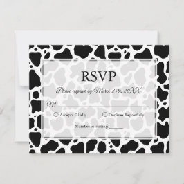 Achtergrond koe Patroon RSVP Kaartje