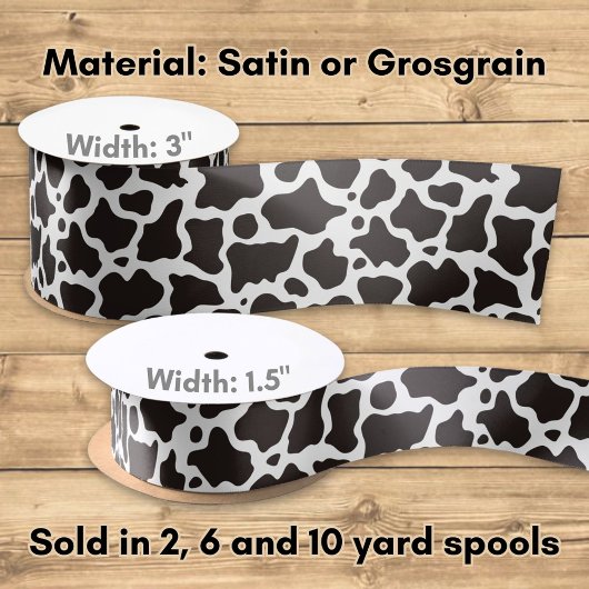 achtergrond koe patroon satijnen lint