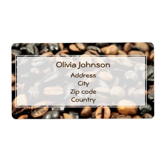 Achtergrond koffiebonen etiket (Voorkant)