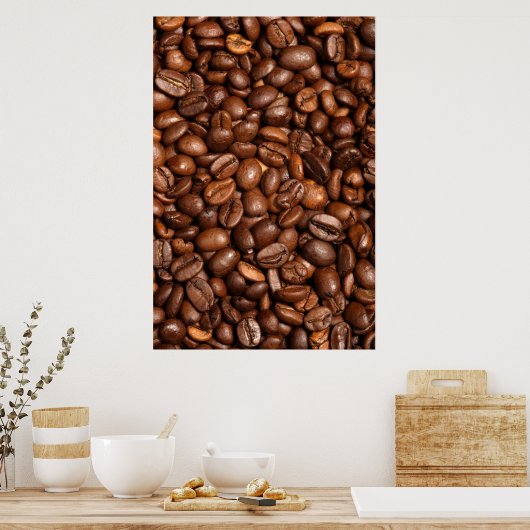 achtergrond koffiebonen poster (Keuken)