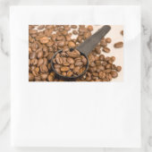 Achtergrond koffiebonen rechthoekige sticker (Tas)