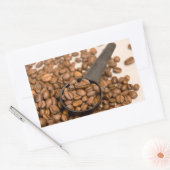 Achtergrond koffiebonen rechthoekige sticker (Envelop)