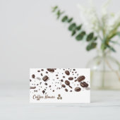 Achtergrond koffiebonen visitekaartje (Staand voorkant)