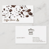 Achtergrond koffiebonen visitekaartje (Voorkant / Achterkant)