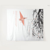 Achtergrond koraalpapieren kraan bruiloft wandkleed (Voorkant (horizontaal))