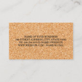 Achtergrond kurk | Wijnhoudende zeugen | Qr-code Visitekaartje (Achterkant)