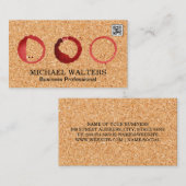 Achtergrond kurk | Wijnhoudende zeugen | Qr-code Visitekaartje (Voorkant / Achterkant)