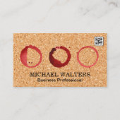 Achtergrond kurk | Wijnhoudende zeugen | Qr-code Visitekaartje (Voorkant)