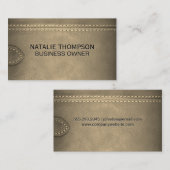 Achtergrond leder en riem visitekaartje (Voorkant / Achterkant)