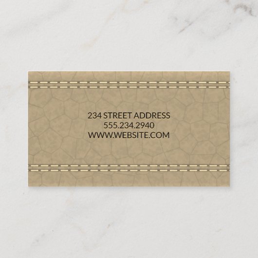 Achtergrond leder visitekaartje (Achterkant)