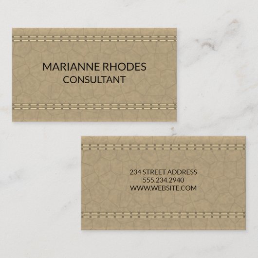 Achtergrond leder visitekaartje (Voorkant / Achterkant)