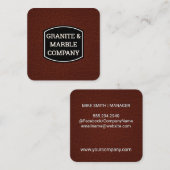 Achtergrond lederen textiel vierkante visitekaartje (Voorkant / Achterkant)