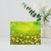 Achtergrond lentevloerbloemen briefkaart (Staand voorkant)
