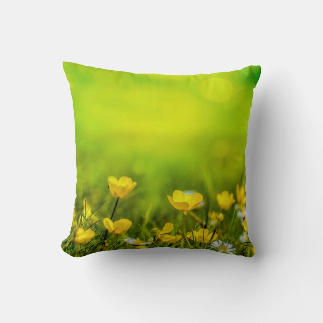 Achtergrond lentevloerbloemen kussen (Voorkant)