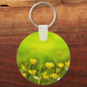 Achtergrond lentevloerbloemen sleutelhanger (Voorkant)