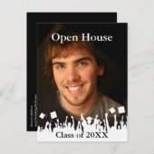 Achtergrond/Lettertypekleur afstuderen-uitnodiging Aankondigingskaart (Voorkant / Achterkant)