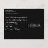 Achtergrond/Lettertypekleur afstuderen-uitnodiging Aankondigingskaart (Achterkant)