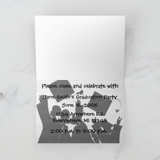 Achtergrond/Lettertypekleur afstuderen-uitnodiging Bedankkaart (Binnen)