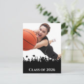 Achtergrond/Lettertypekleur afstuderen-uitnodiging Uitnodiging Briefkaart (Staand voorkant)