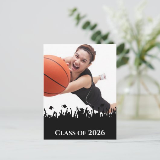 Achtergrond/Lettertypekleur afstuderen-uitnodiging Uitnodiging Briefkaart (Staand voorkant)