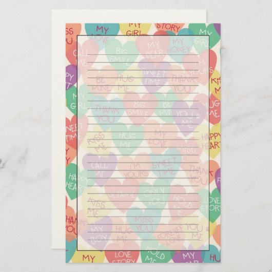 Achtergrond Liefde vorm Briefpapier (Voorkant / Achterkant)