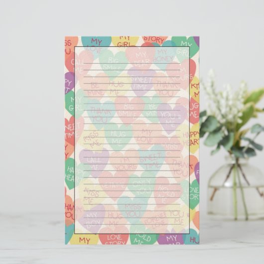 Achtergrond Liefde vorm Briefpapier (Staand voorkant)