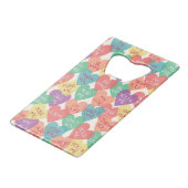 Achtergrond Liefde vorm Creditkaart Flessenopener (Voorkant Gekanteld)