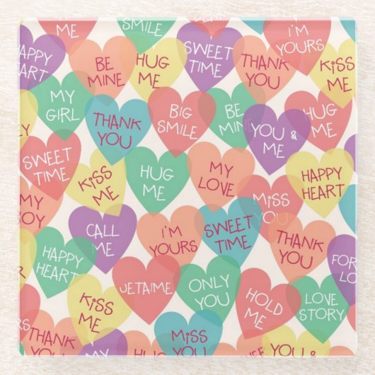 Achtergrond Liefde vorm Glazen Onderzetter (Voorkant)