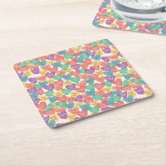 Achtergrond Liefde vorm Kartonnen Onderzetters (Schuin)