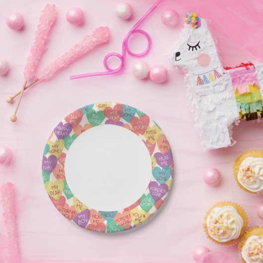 Achtergrond Liefde vorm Papieren Bordje (Feest)