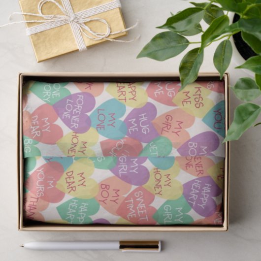 Achtergrond Liefde vorm Tissuepapier (Geschenk)