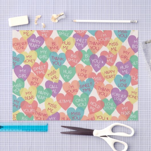 Achtergrond Liefde vorm Tissuepapier (Craft)