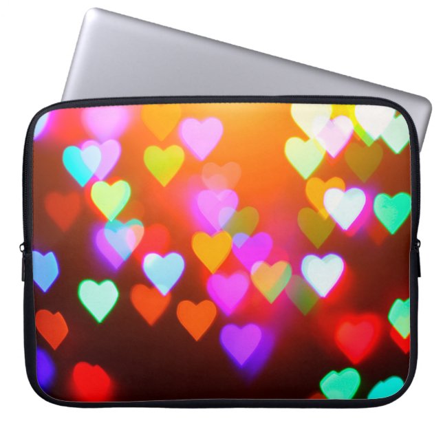 Achtergrond liefdesbokeh laptop sleeve (Voorkant)