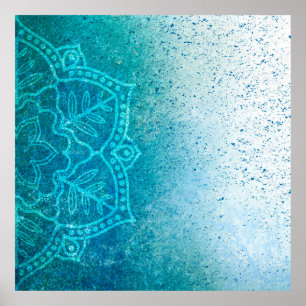 Achtergrond mandala grunge patroon poster