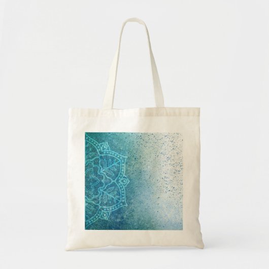 Achtergrond Mandala Grunge Pattern Tekst Groen Tote Bag (Voorkant)