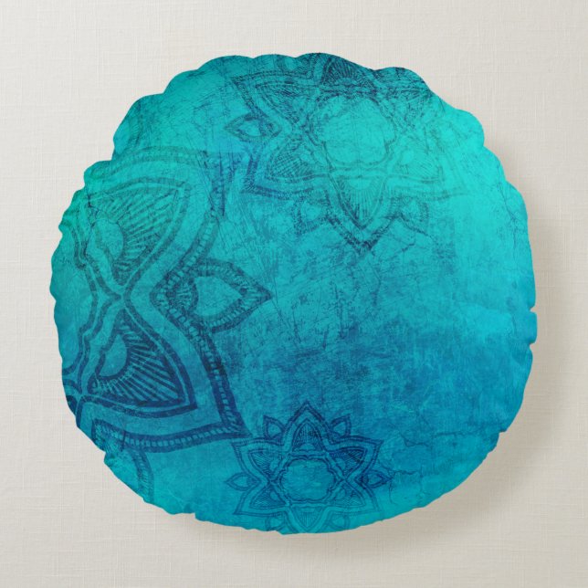 Achtergrond mandala grunge textuur rond kussen (Voorkant)