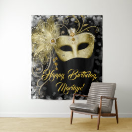 Achtergrond Masquerade Birthday Party Wandkleed