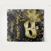 Achtergrond Masquerade Birthday Party Wandkleed (Voorkant (horizontaal))