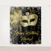 Achtergrond Masquerade Birthday Party Wandkleed (Voorkant)