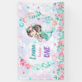 Achtergrond Mermaid Birthday Spandoek (Verticaal)