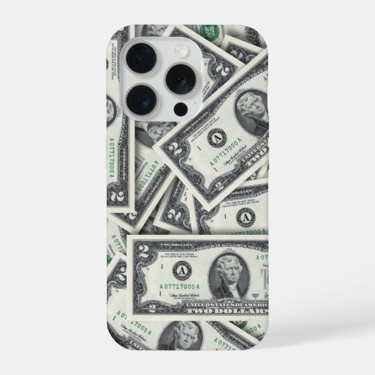 Achtergrond met $2-biljetten iPhone hoesje (Achterkant)
