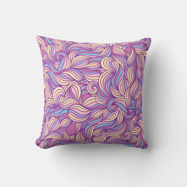 Achtergrond met abstracte doedelgolven kussen (Voorkant)